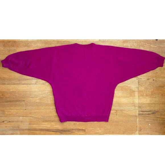 Vintage Velvet Paisley & Beaded Sweater Plus Size 2X 1980s Pink Knit Acrylic - Picture 5 of 5